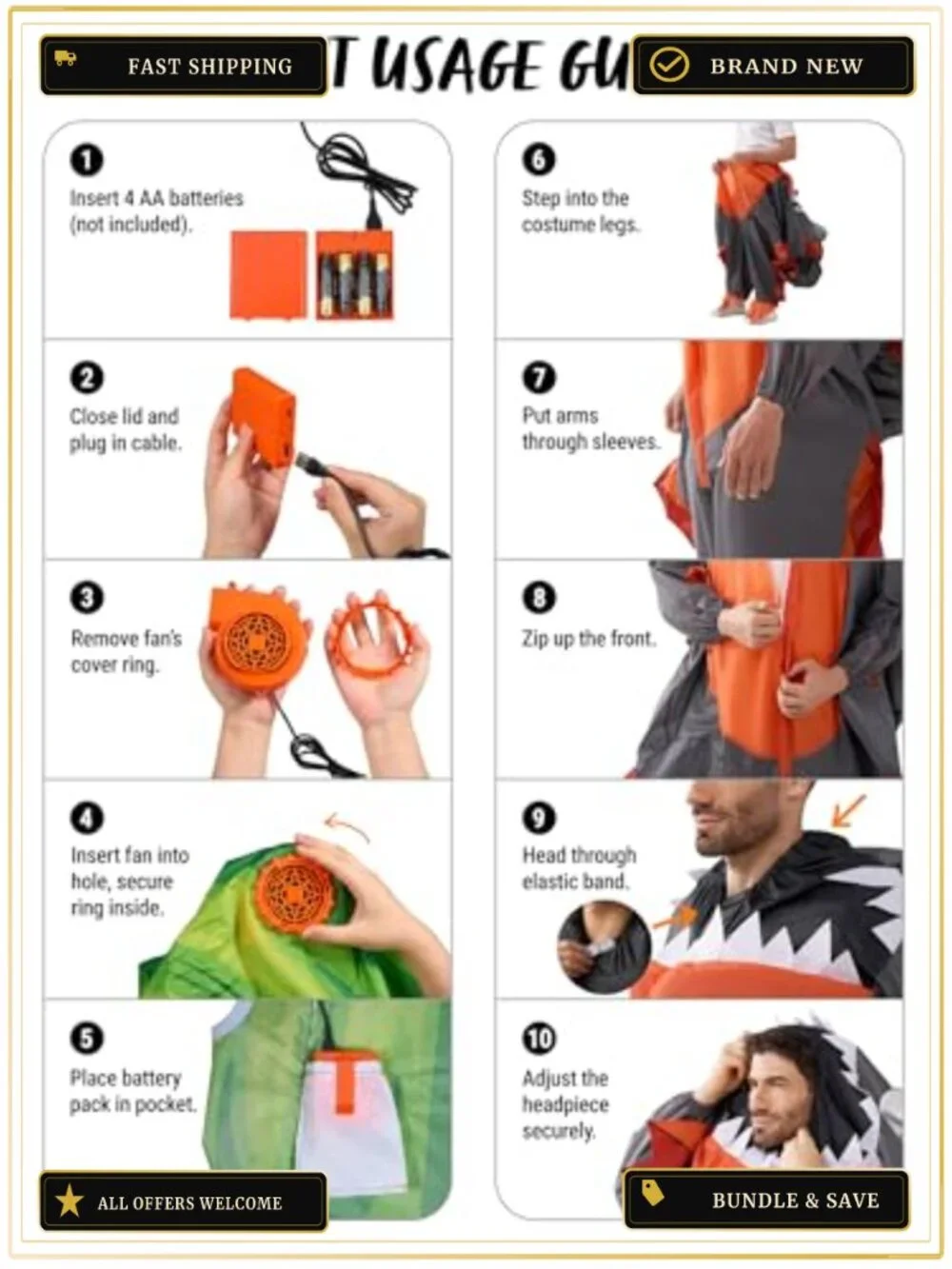 Inflatable Hotdog Costume Blow Up Suit Halloween Food Themed Party